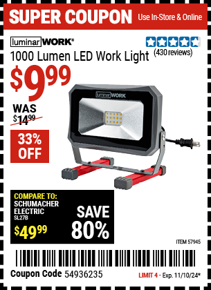 LUMINAR WORK 1000 Lumen LED Work Light