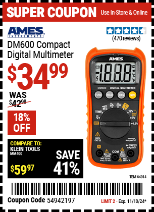 AMES INSTRUMENTS: DM600 Compact Digital Multimeter