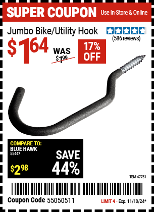 Jumbo Bike/Utility Hook