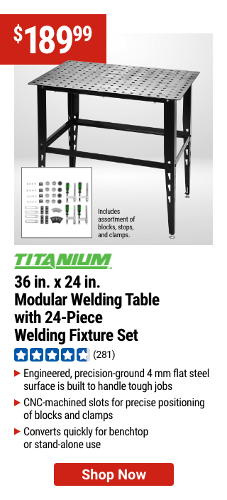 TITANIUM: 36 in. x 24 in. Modular Welding Table with Welding Fit-Up Kit