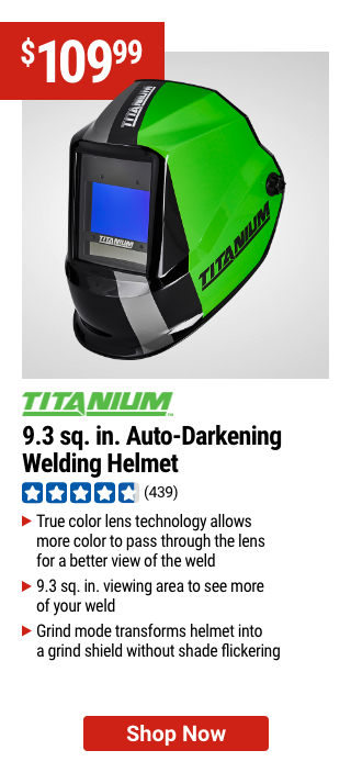 TITANIUM: 9.3 sq. in. Auto-Darkening Welding Helmet