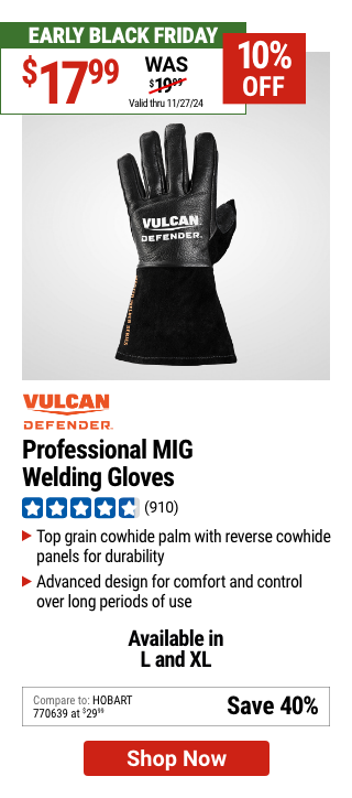 VULCAN DEFENDER: Professional MIG Welding Gloves