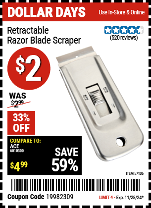 Retractable Razor Blade Scraper