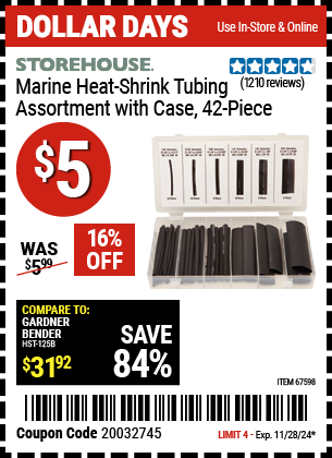 STOREHOUSE Marine Heat-Shrink Tubing Assortment With Case, 42-Piece