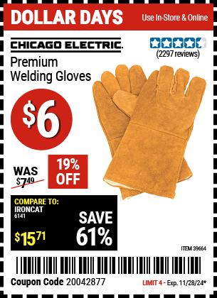 CHICAGO ELECTRIC Premium Welding Gloves