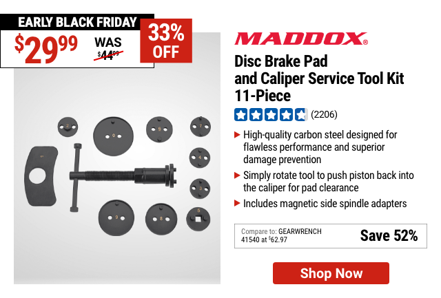 MADDOX Disc Brake Pad and Caliper Service Tool Kit, 11-Piece