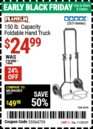 FRANKLIN 150 lb. Capacity Foldable Hand Truck