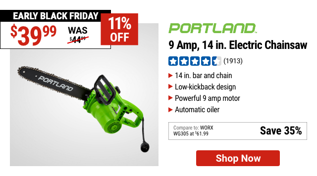 PORTLAND 9 Amp, 14 in. Electric Chainsaw