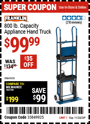 FRANKLIN 800 lb. Capacity Appliance Hand Truck