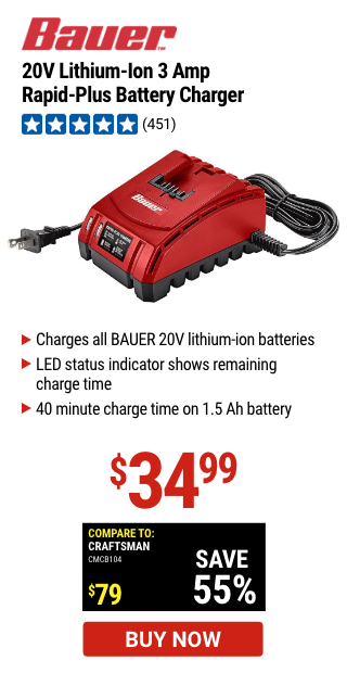 20V Lithium-Ion 3 Amp Rapid-Plus Battery Charger