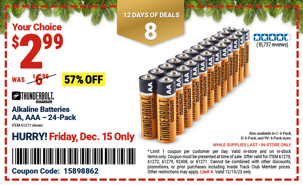 12 DAYS OF DEALS! Day 8 57 Off These THUNDERBOLT Alkaline Batteries