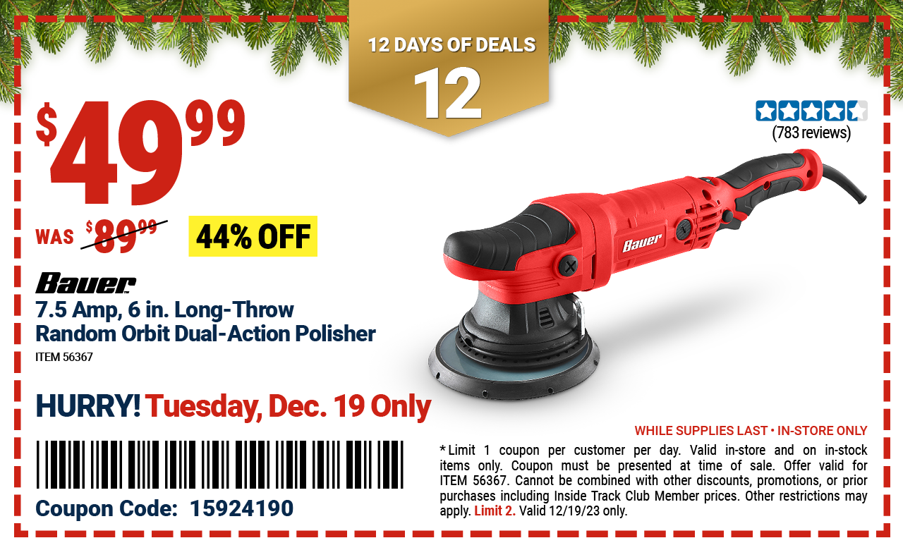 12 DAYS OF DEALS! Day 12 44 Off This BAUER Orbit DualAction Polisher