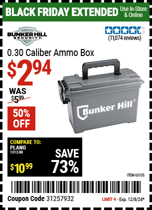 BUNKER HILL SECURITY 0.30 Caliber Ammo Box