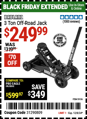 BADLAND 3 Ton Off-Road Jack