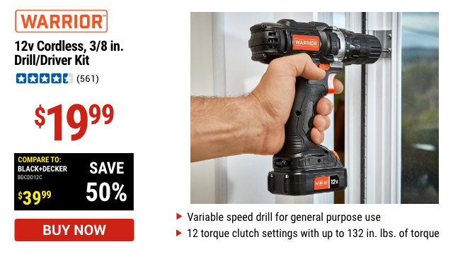 12v
                                      Cordless, 3/8 in. Drill/Driver