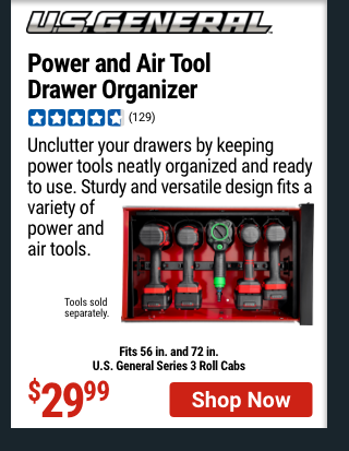 U.S. GENERAL Power and Air Tool Drawer Organizer