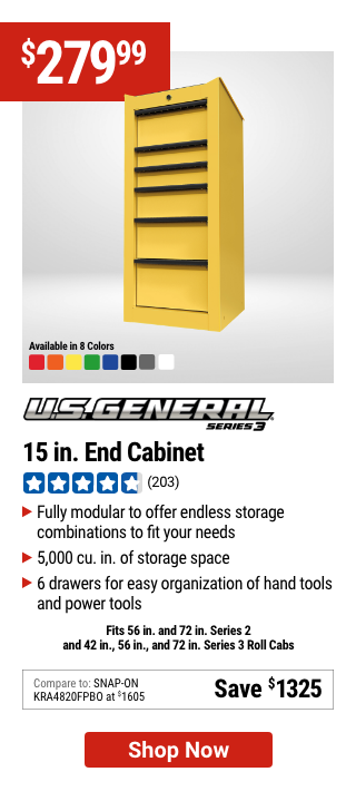 U.S. GENERAL 15 in. End Cabinet, Series 3