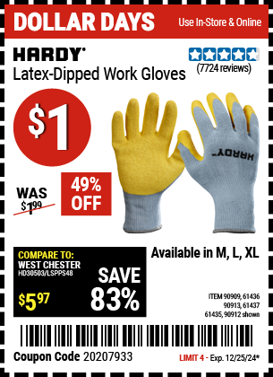 HARDY Latex-Dipped Work Gloves