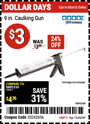 HFT 9 In. Caulking Gun