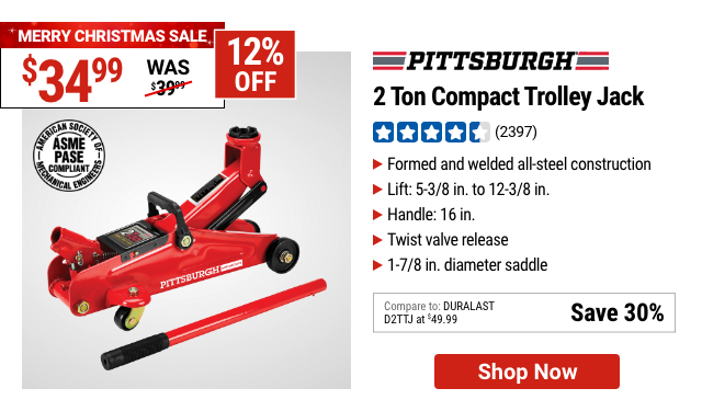 PITTSBURGH AUTOMOTIVE 2 Ton Compact Trolley Jack