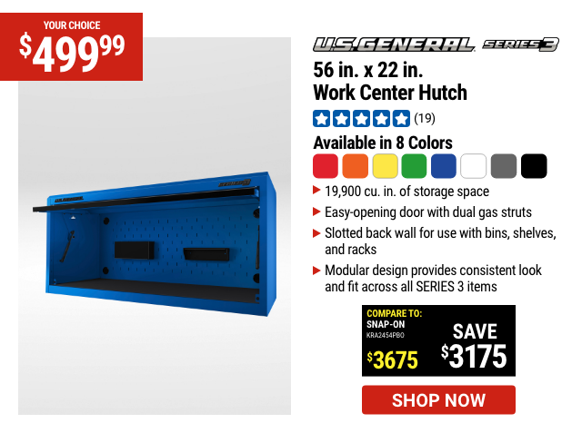 U.S. GENERAL: 56 in. x 22 in. Work Center Hutch