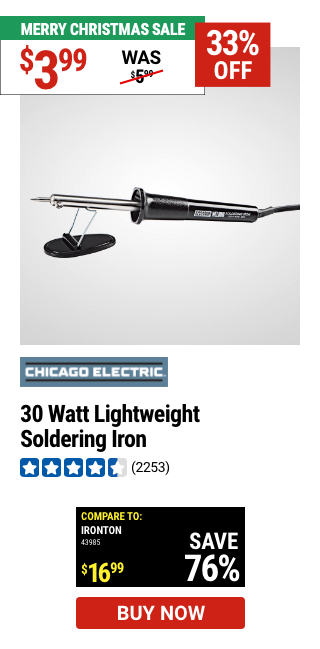 CHICAGO ELECTRIC WELDING: 30 Watt Lightweight Soldering Iron