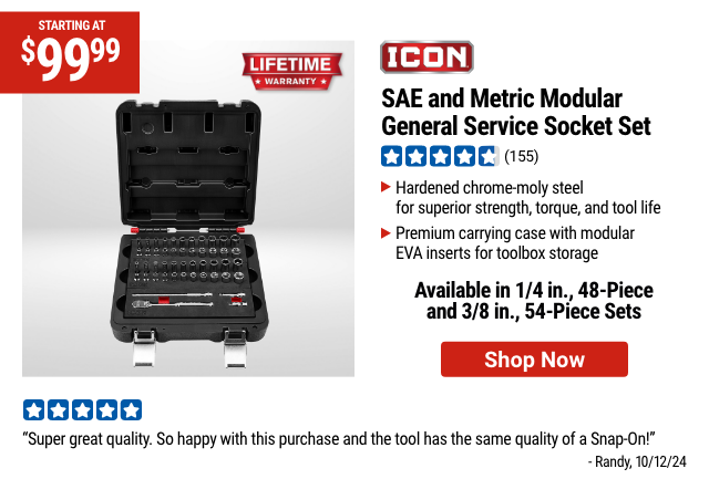 ICON SAE and Metric Modular General Service Socket Set