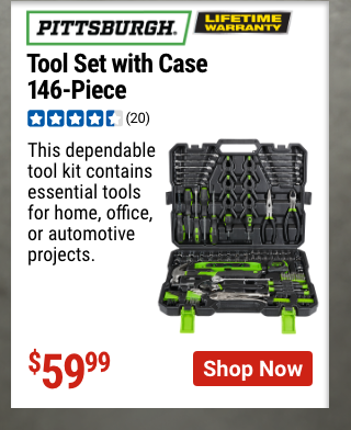 PITTSBURGH Tool Set with Case, 146-Piece