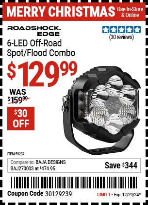 ROADSHOCK EDGE 6-LED Off-Road Spot/Flood Combo