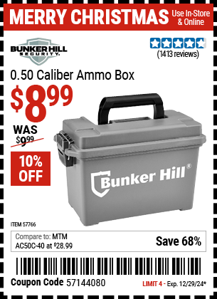 BUNKER HILL SECURITY 0.50 Caliber Ammo Box