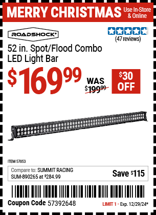 ROADSHOCK 52 in. Spot/Flood Combo LED Light Bar