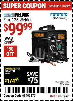 CHICAGO ELECTRIC WELDING: Flux 125 Welder