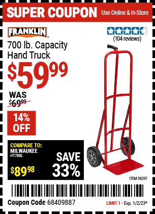 FRANKLIN: 700 lb. Capacity Hand Truck