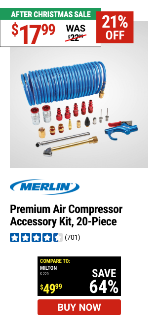 MERLIN: Premium Air Compressor Accessory Kit, 20-Piece