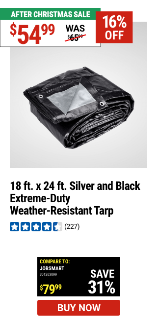 HFT: 18 ft. x 24 ft. Silver and Black Extreme-Duty, Weather-Resistant Tarp