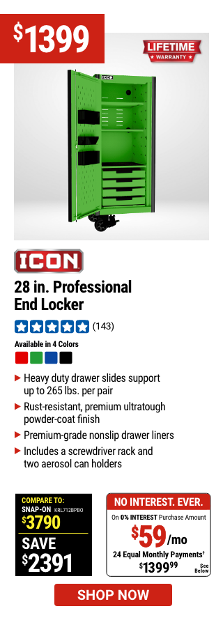 ICON: 28 in. Professional End Locker, Green