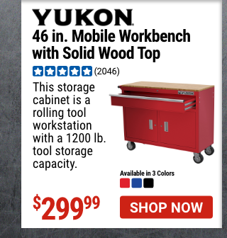 YUKON: 46 in. 9 Drawer Mobile Storage Cabinet with Solid Wood Top, Red