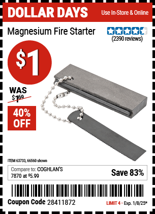 HFT Magnesium Fire Starter