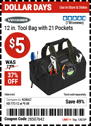 VOYAGER 12 in. Tool Bag with 21 Pockets