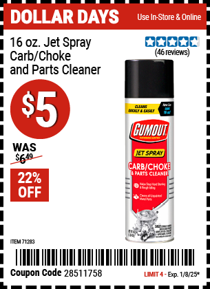 GUMOUT 16 oz. Jet Spray Carb/Choke and Parts Cleaner