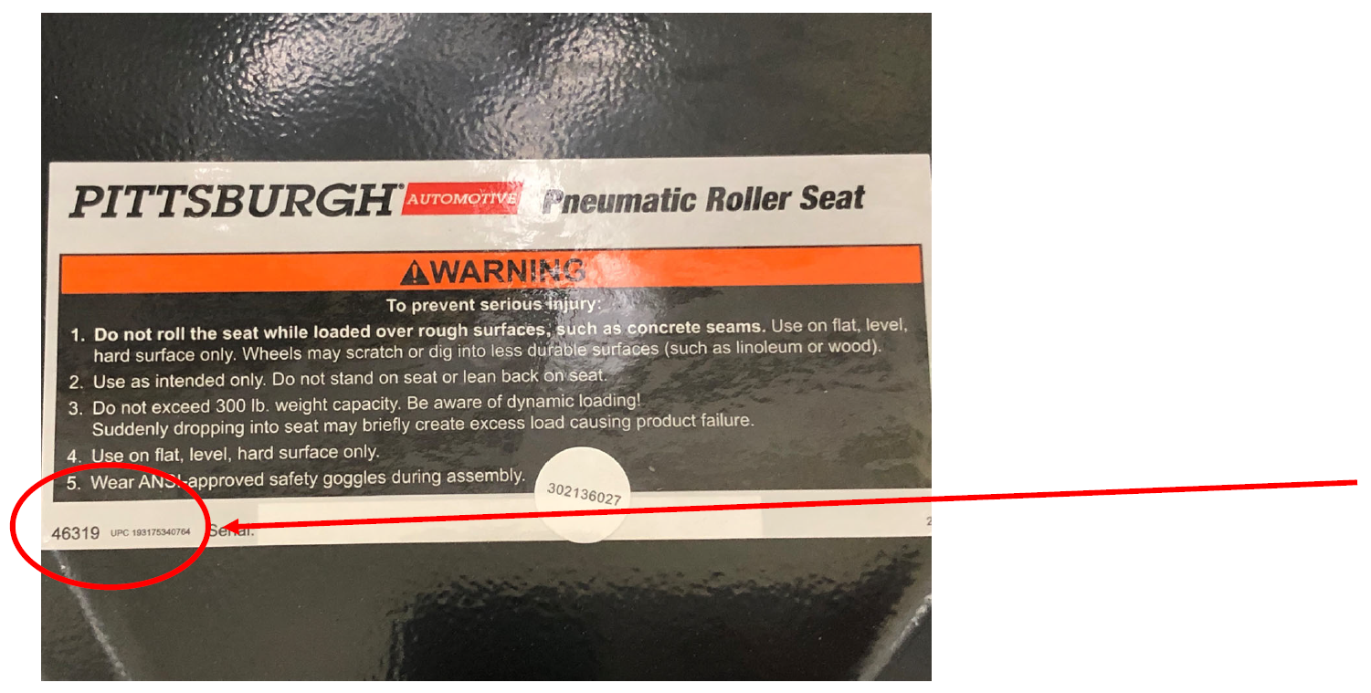 Harbor Freight seat recall. Chevy Tri Five Forum