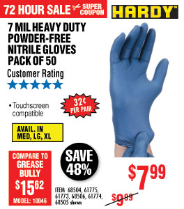 View 7 mil Nitrile Powder-Free Gloves 50 Pc Medium