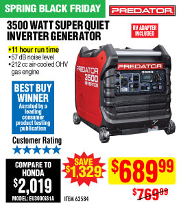 View 3500 Watt Super Quiet Inverter Generator