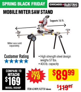 View Heavy Duty Mobile Miter Saw Stand