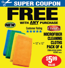 Free Microfiber Cleaning Cloths 4 Pk