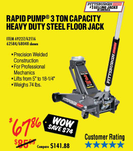 3 ton Steel Heavy Duty Floor Jack with Rapid Pump