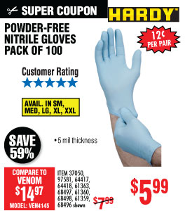 View 5 mil Nitrile Powder-Free Gloves 100 Pc XX-Large