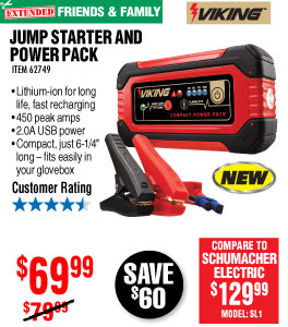 Lithium Ion Jump Starter and Power Pack