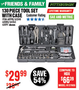 130 Pc Tool Set with Case