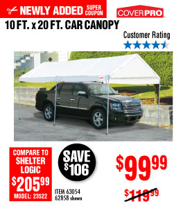 10 ft. x 20 ft. Portable Car Canopy